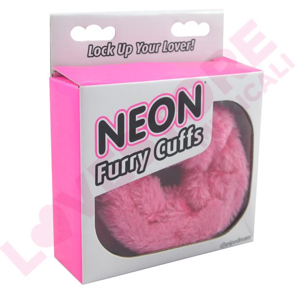 NEON FURRY CUFFS PINK