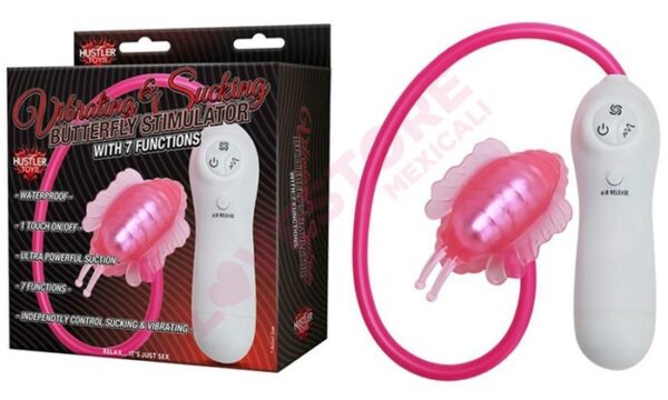 Hustler Novelties Toys Vibrating and Sucking Butterfly Stimulator Multi Function Waterproof, Pink