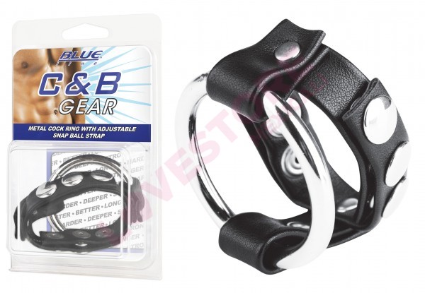 Metal Cock Ring with Locking Ball Strap