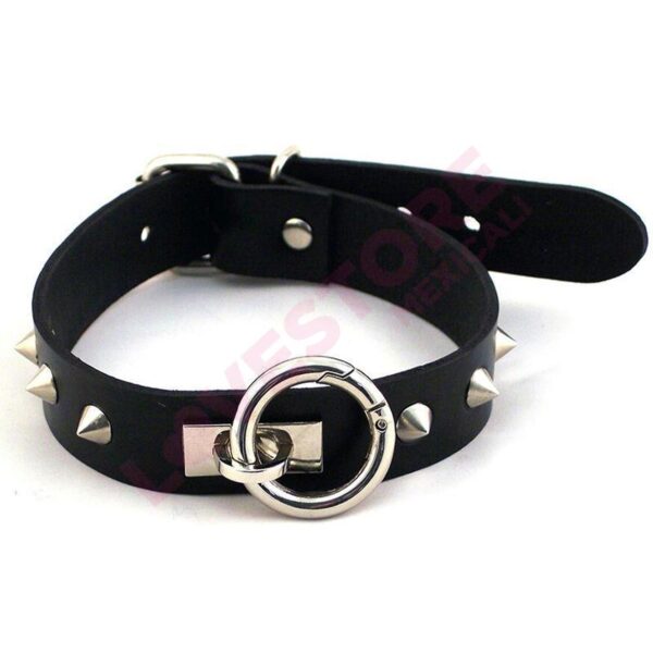 Rouge Garments O Ring Studded Collar ,One Size,Black