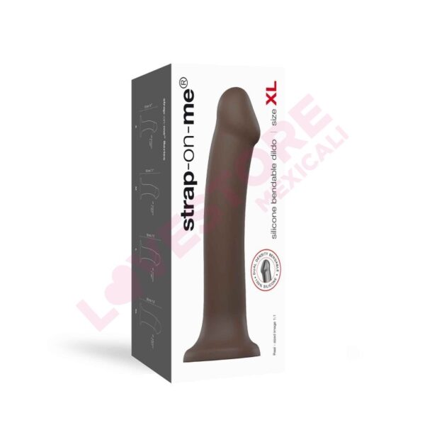 DILDO DUAL DENSITY SEMI-REALISTE BENDABLE CHOCOLAT TAILLE XL