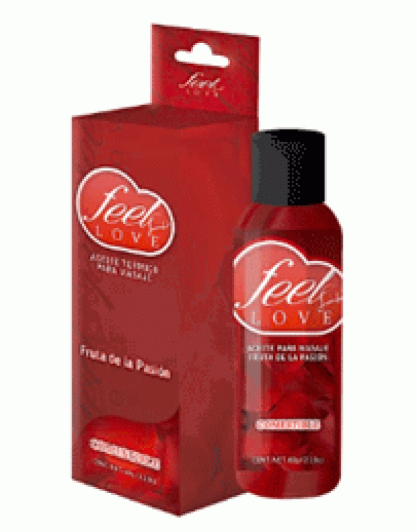 Feel Love Aceite Térmico para Masajes 60ml Chocolate, Frutas de la Pasion