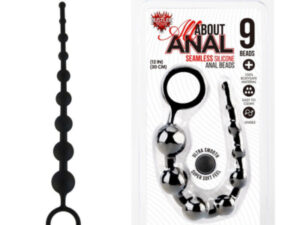 Hustler All About Anal Seamless Silicone Anal Beads, 8.25″, Black