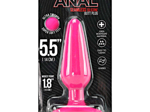 Hustler All About Anal Seamless Silicone Butt Plug, 5.5″, Pink