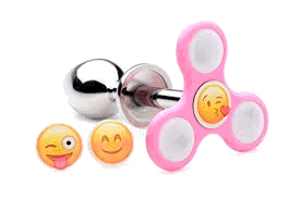 Frisky Happy Ass Spinner Fidget Spinner Anal Plug With 3 Magnetic Icons