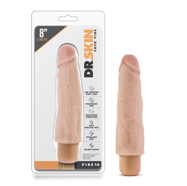 Dr. Skin – Cock Vibe 14 – 8 Inch Vibrating Cock – Beige