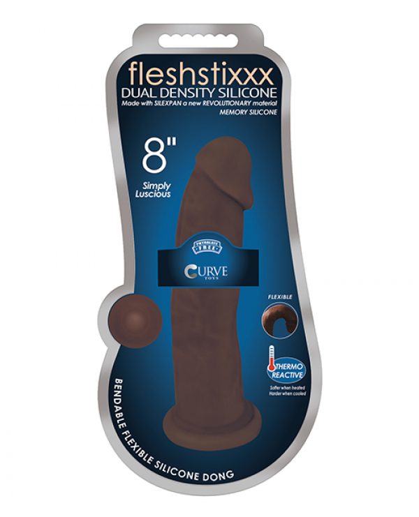 FLESHSTIXXX 8″ Silicone Dildo no ball Chocolate