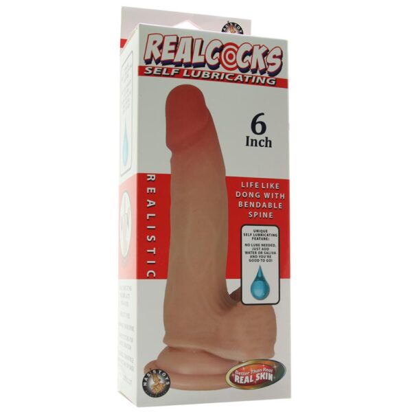 RealCocks Self Lubricating Bendable Flesh 6 Inch