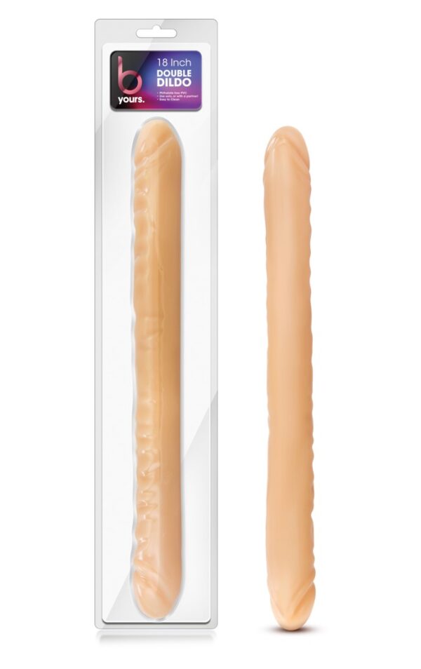 B Yours - 18" Double Dildo - Beige