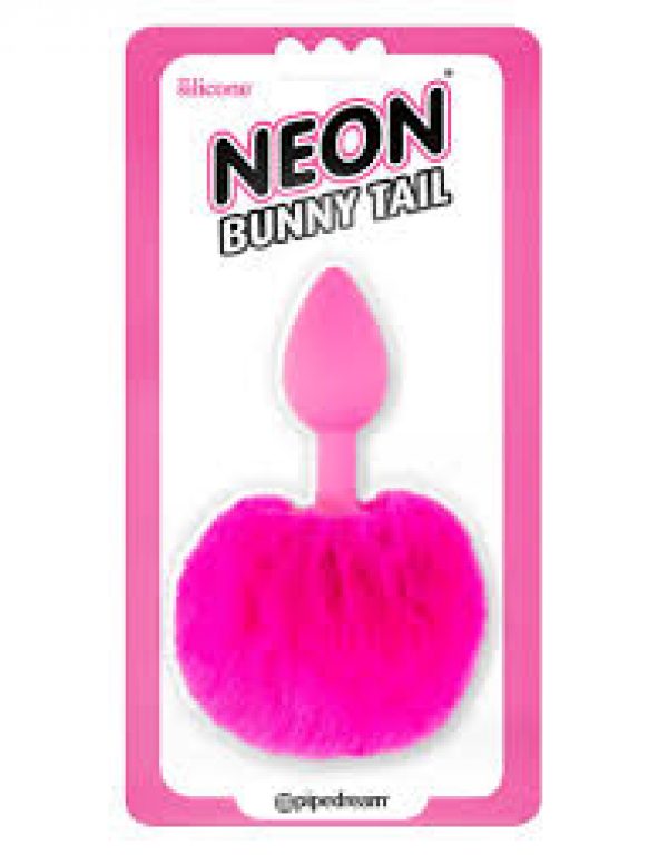 Neon Fluffy Bunny Tail Anal Butt Plug