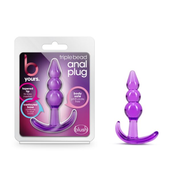 B Yours – Triple Bead Anal Plug – Purple
