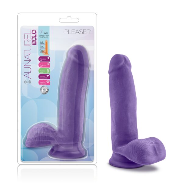 Au Naturel - Bold - Pleaser - 7 Inch Dildo - Purple