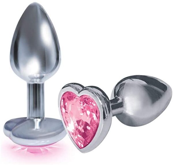 The 9’s, Silver Starter Heart Bejeweled – Pink Heart