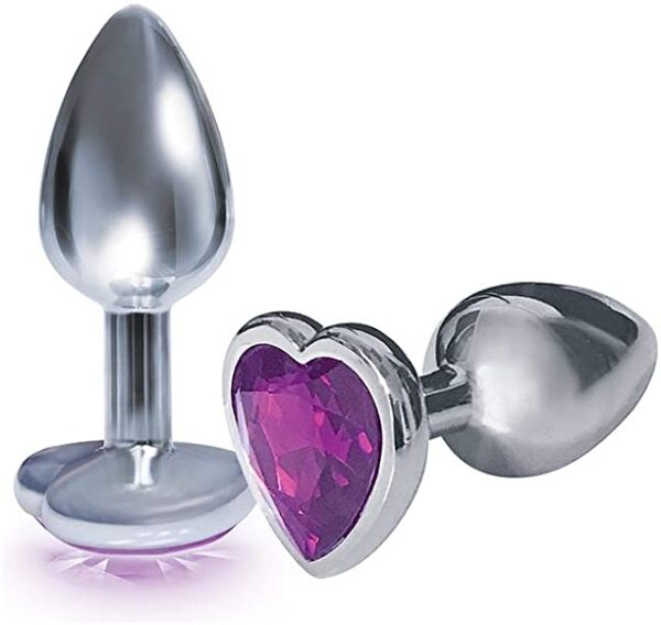 The 9’s, Silver Starter Heart Bejeweled – Purple