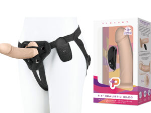 6.5” Realistic Silicone Dildo With Harness Beige