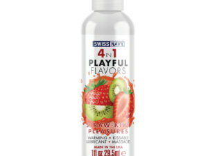 Swiss Navy 4-in-1 Playful Flavors – Strawberry Kiwi Pleasures – 1 Fl. Oz.