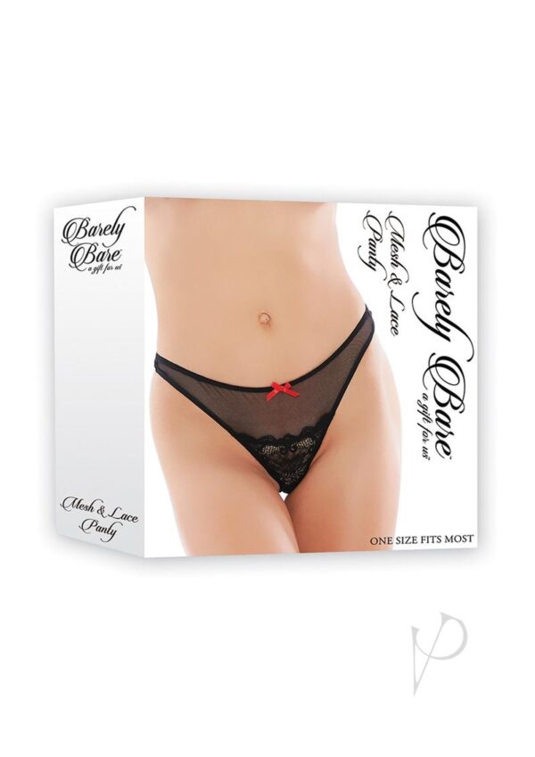 Mesh & Lace Panty, Black