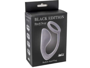 Black Edition Button Anal Plug Black