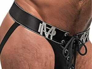 Black Ice Lace Up Jock - S/M