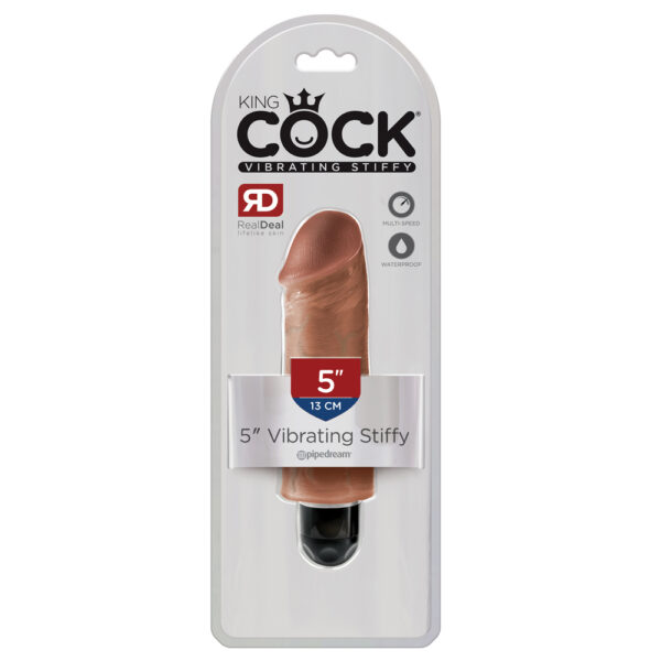 King Cock 5″ Vibrating Stiffy – Tan