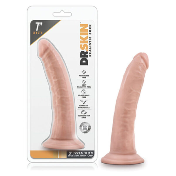Dr. Skin – 7 Inch Cock With Suction Cup – Vanilla