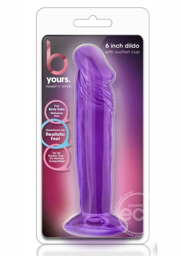B Yours – Sweet N’ Small 6 Inch Dildo With Suction Cup – Purple