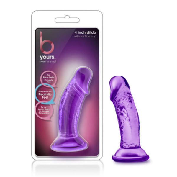 B Yours – Sweet N’ Small 4 Inch Dildo with Suction Cup – Purple