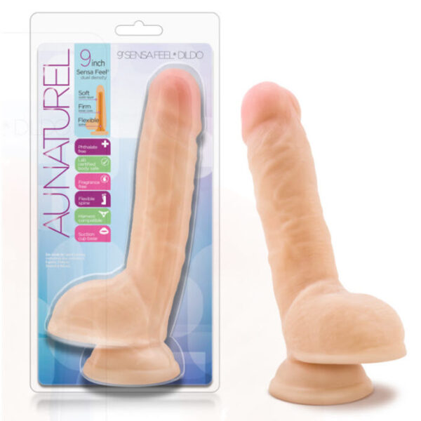 Au Naturel - 9" Sensa Feel Dildo - Beige