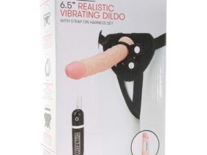 Realistic Vibe With Harness R-Control 6 Inch Flesh
