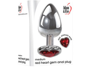Medium Heart Red Gem Anal Plug
