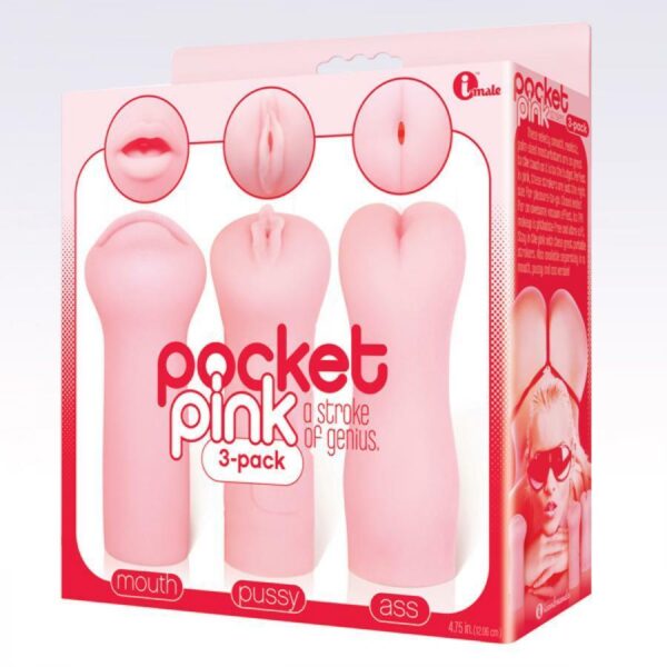 Pocket Pink Stroker 3 Pack, Mouth, Ass,Pussy