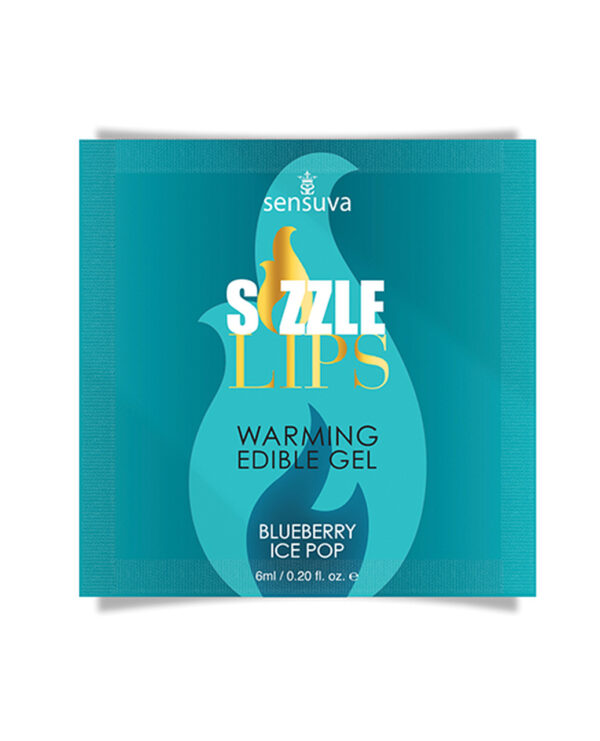 Sizzle Lips Blueberry Ice Pop Warming Gel Single Use Packet