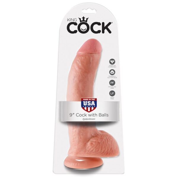 King Cock 9″ Cock with Balls – Light