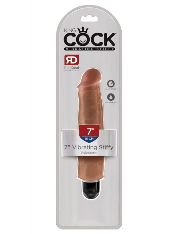 King Cock 7″ Vibrating Stiffy – Tan