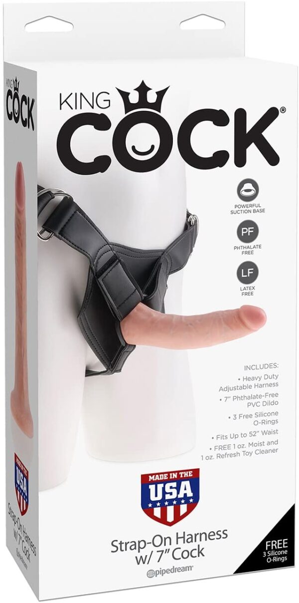 King Cock Strap on Harness with 6″ Cock – Light