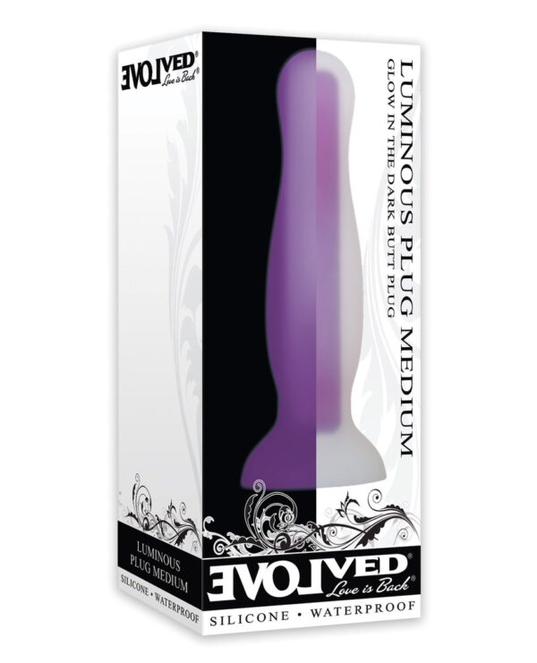 Luminous Plug Medium Glow In The Dark Butt Purple