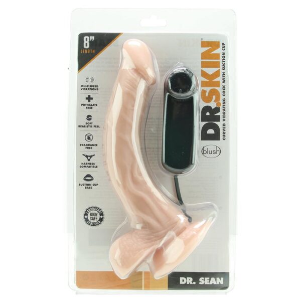 Dr. Skin - Dr. Sean - 8 Inch Vibrating Cock with Suction Cup - Vanilla