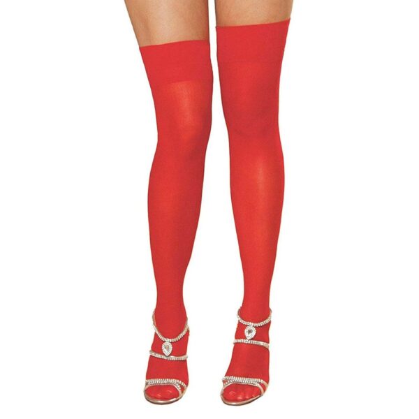 Sheer Thigh High – One Size – Red