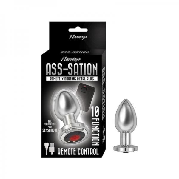 Ass-sation Remote Vibrating Metal Plug Silver – Anal Plugs