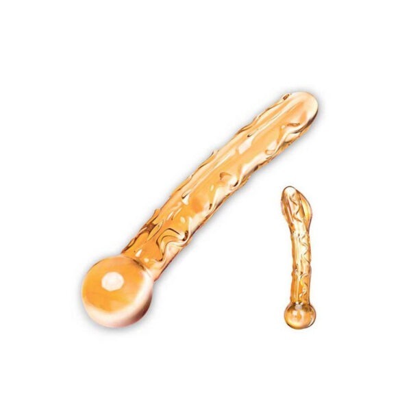 7.5″ Orange Tickler Glass Dildo