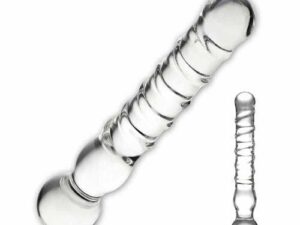 8″ Joystick Clear Glass Dildo