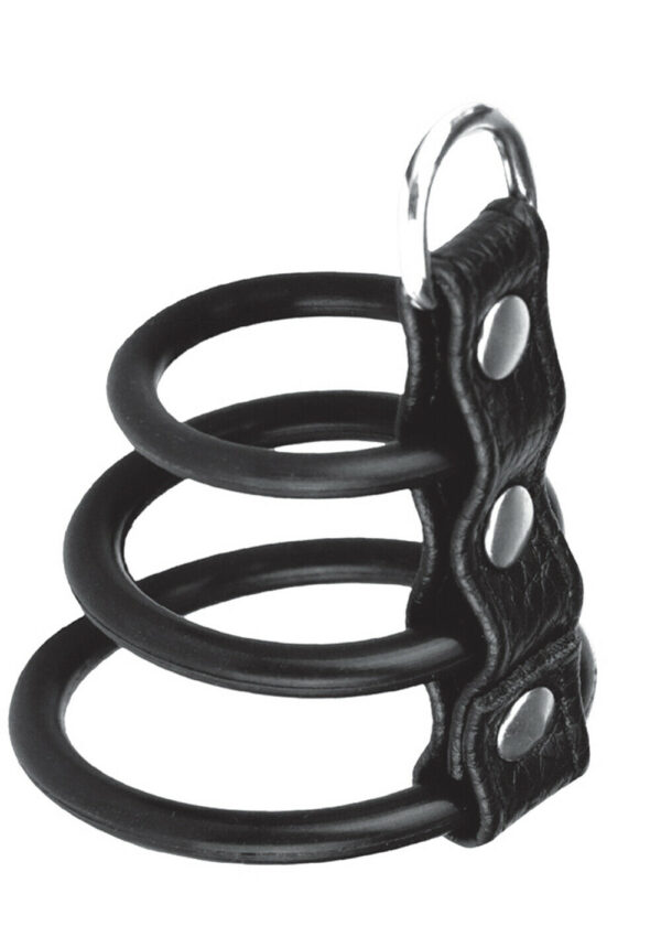 3 Ring Silicone Gates Of Hell With Leash Lead