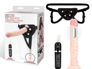 8.5" Realistic Vibrating Dildo & Strap-on Harness Set