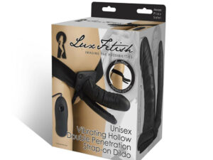 Unisex Vibrating Hollow Double Penetration Strap-On Dildo
