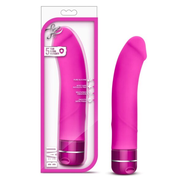 Luxe Beau Vibrating Silicone Dildo 8.5in – Pink