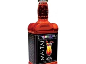 LIQUOR LUBE- MAI TAI 4oz Bottle/color label/CHROME CAP