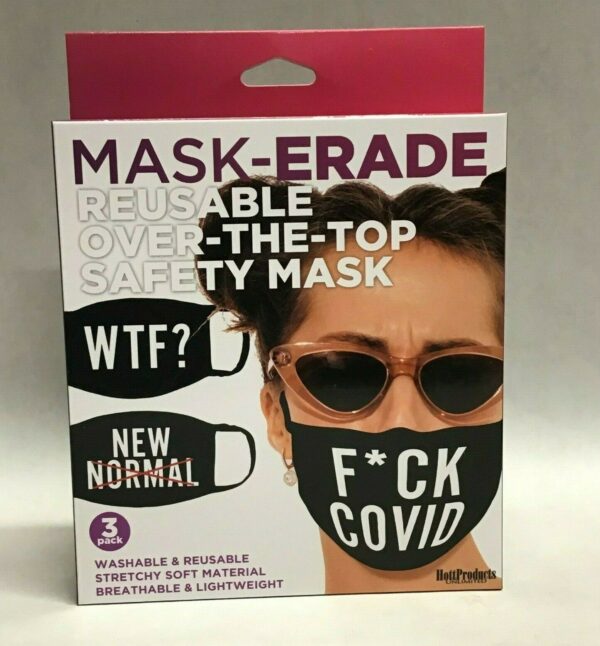 MASKERADE MASKS – F COVID/WTF?/NEW NORMAL-X – 3PK.