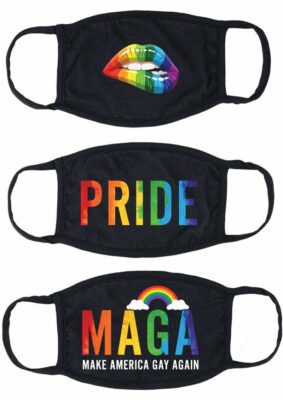 MASKERADE MASKS - PRIDE/GAY AGAIN/RAINBOW KISS- 3PK.