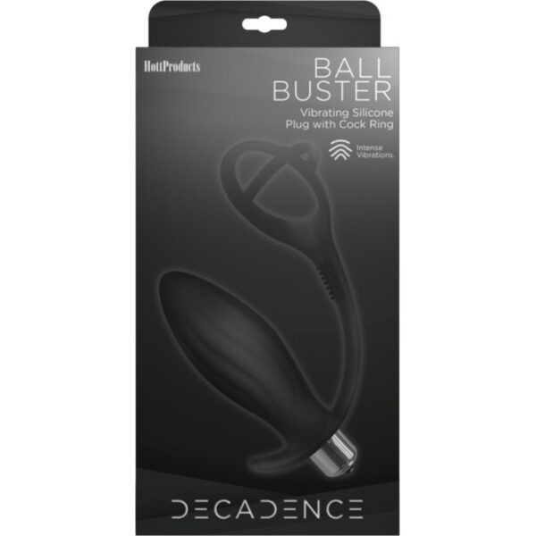 DECADENCE- BALL BUSTER – Anal Plug with Ring/Bullet- 10 Speed.