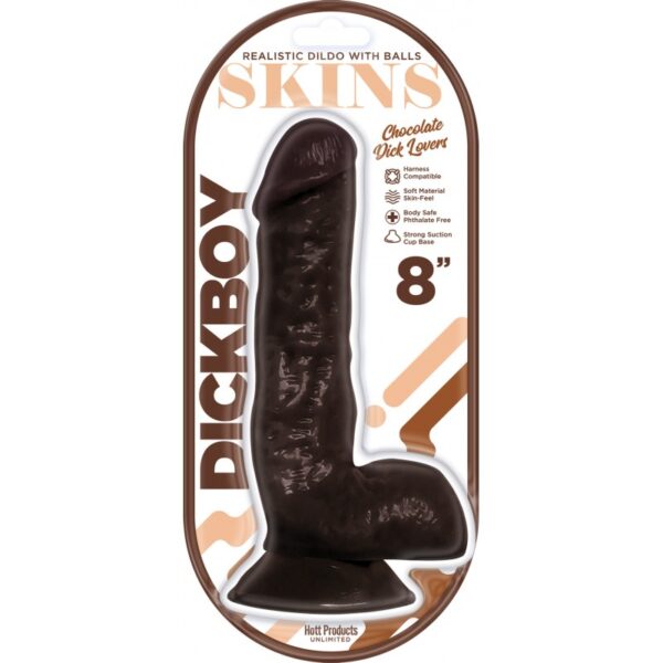 DICKBOY – SKINS- DILDO- CHOCOLATE LOVERS – 8″